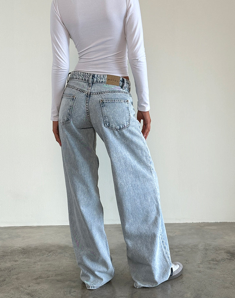 Low Rise Roomy Jeans in 80's Light Wash Blue - Main Image