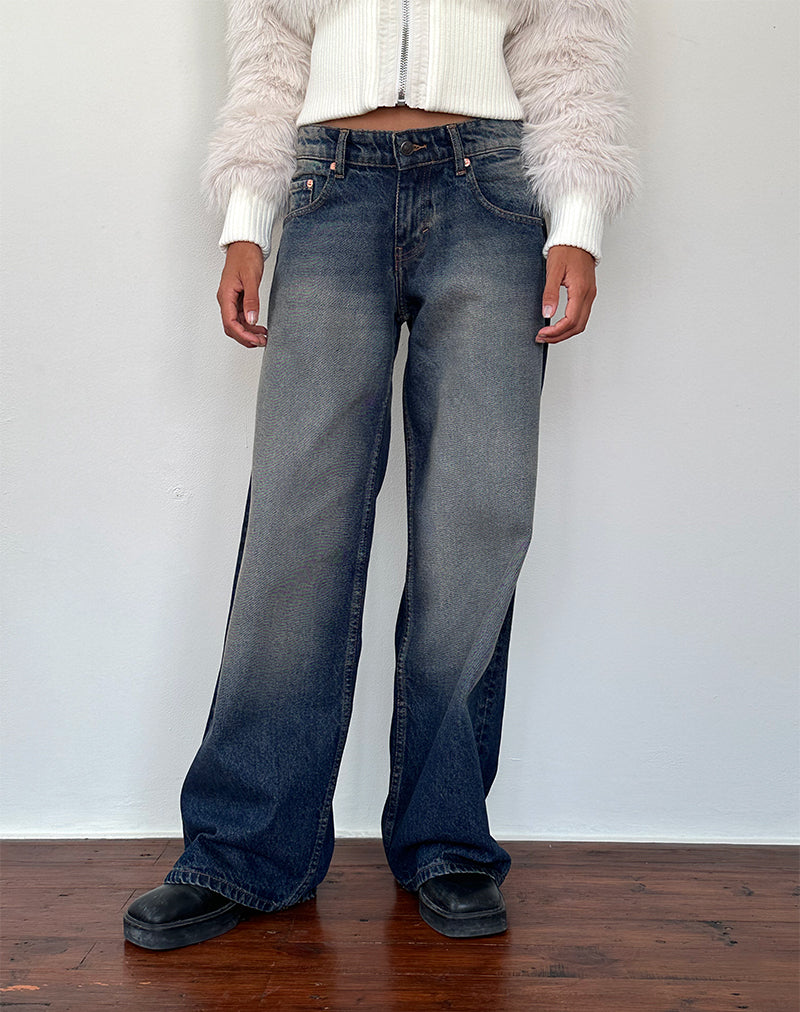 Roomy Extra Wide Low Rise Jeans in Amber Wash