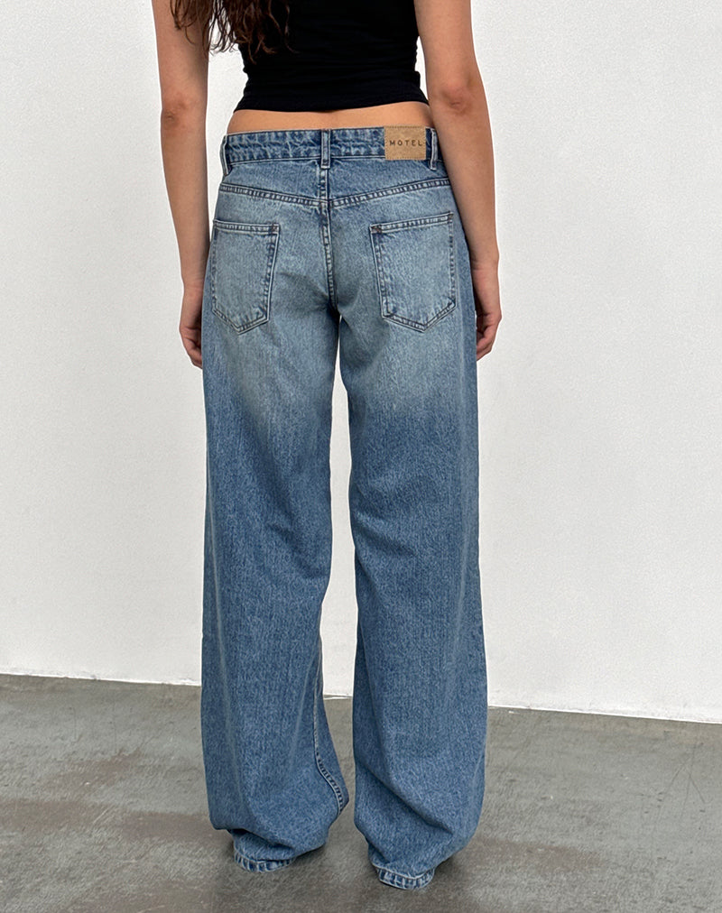 Image of Roomy Extra Wide Low Rise Jeans in Powder Blue
