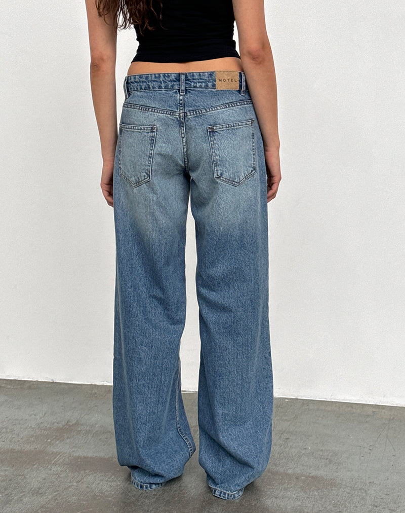 Powder Blue Extra Wide Low Rise Jeans | Roomy – motelrocks-com-us