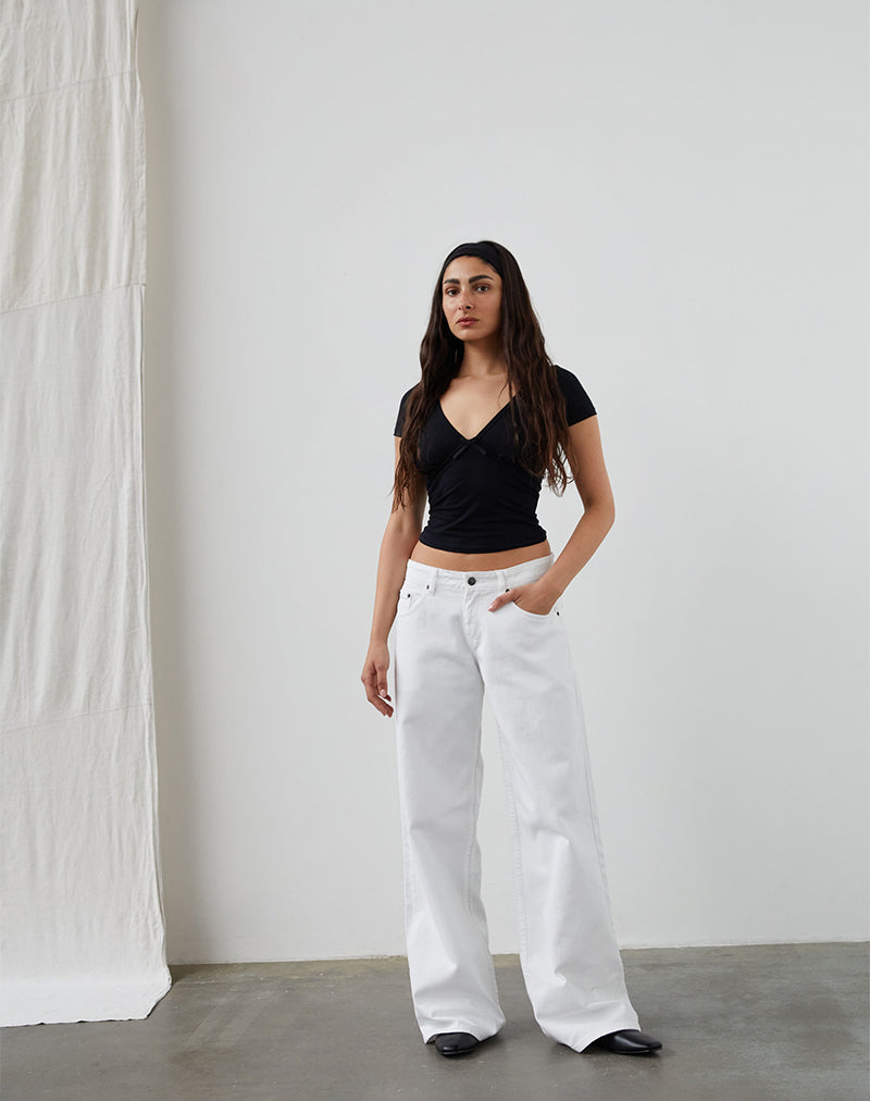 Low Rise Roomy Jeans in True White