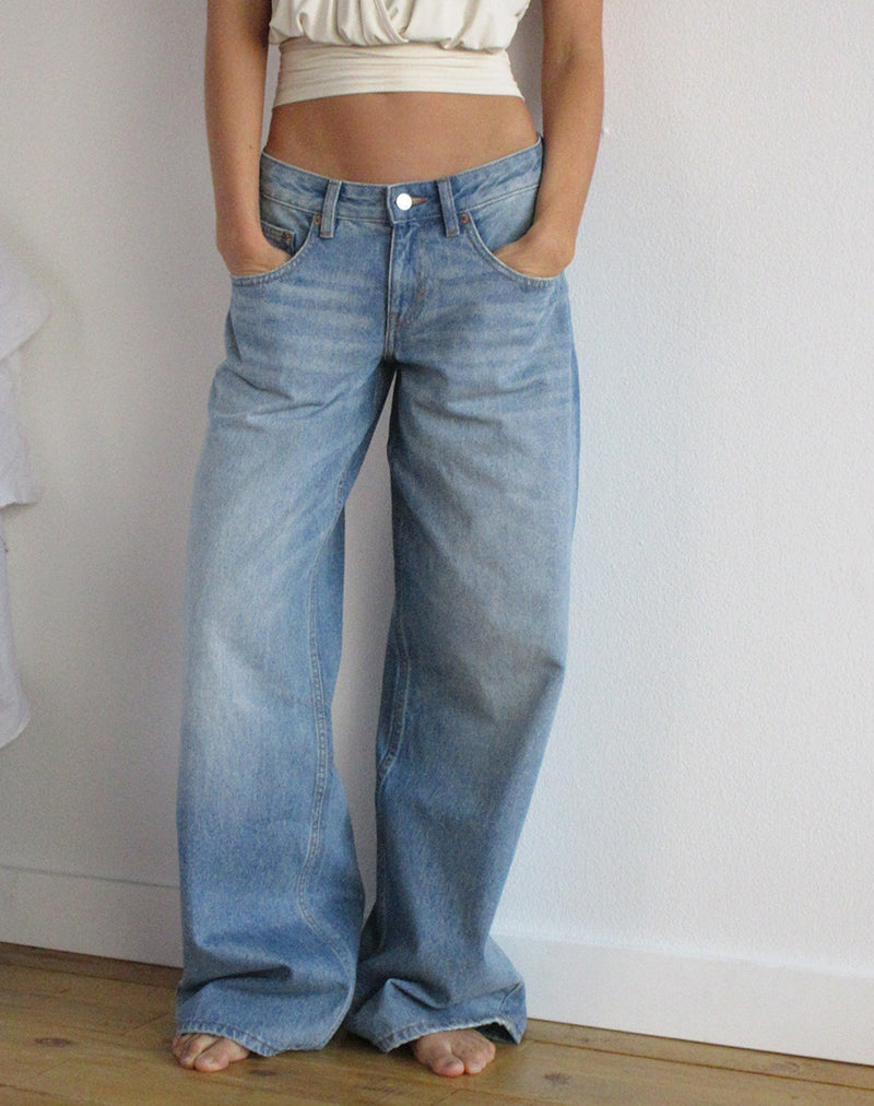 Image of Low Rise Roomy Jeans in Bright Blue Used