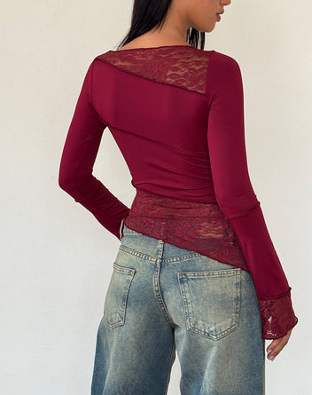 luca top burgundy
