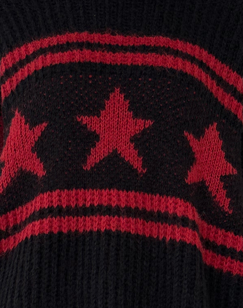 Givenchy red and on sale black star sweater