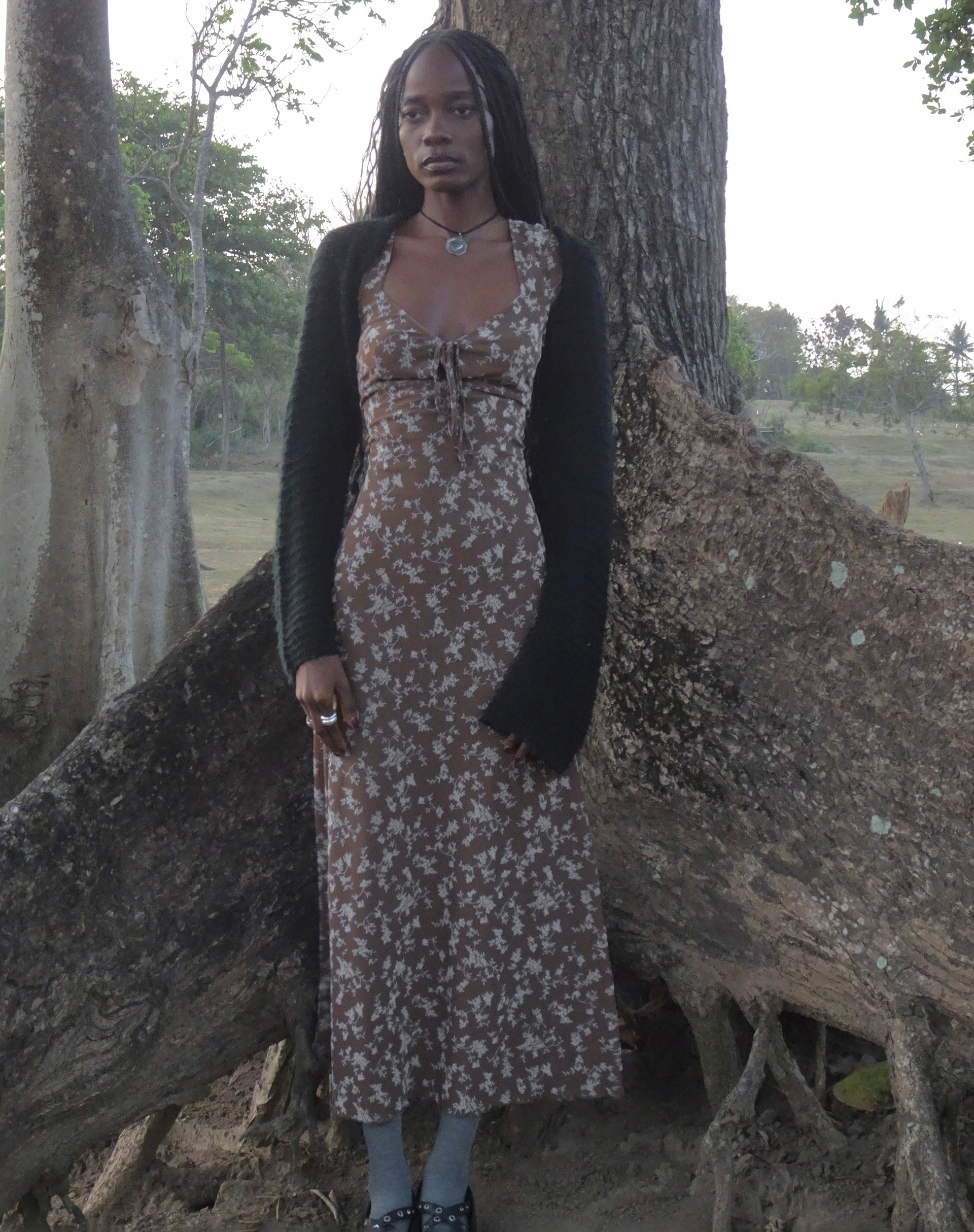 Botanist Flock Dark Taupe Midi Dress | Lunama motelrocks-com-us Botanist Flock Dark Taupe Midi Dress | Lunama motelrocks-com-us