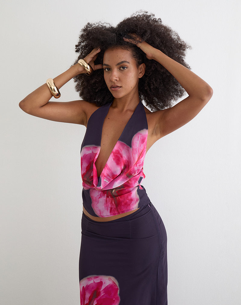 トップス melt the lady halterneck layered tops Edikted Layered Lacey Cowl Neck Halter Top | Urban Outfitters