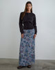 Image of Lurina Maxi Skirt in Chiffon Shadow Lily Blue