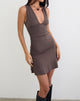Image of Luscian Plunge Mini Dress in Peppercorn