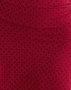  Red with Black Micro Polka Print