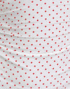 White with Red Micro Polka Print