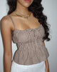 Image of Lyncia Tie Front Cami Top in Mini Gingham