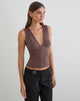 Image of Lynod Plunge Top in Deep Taupe