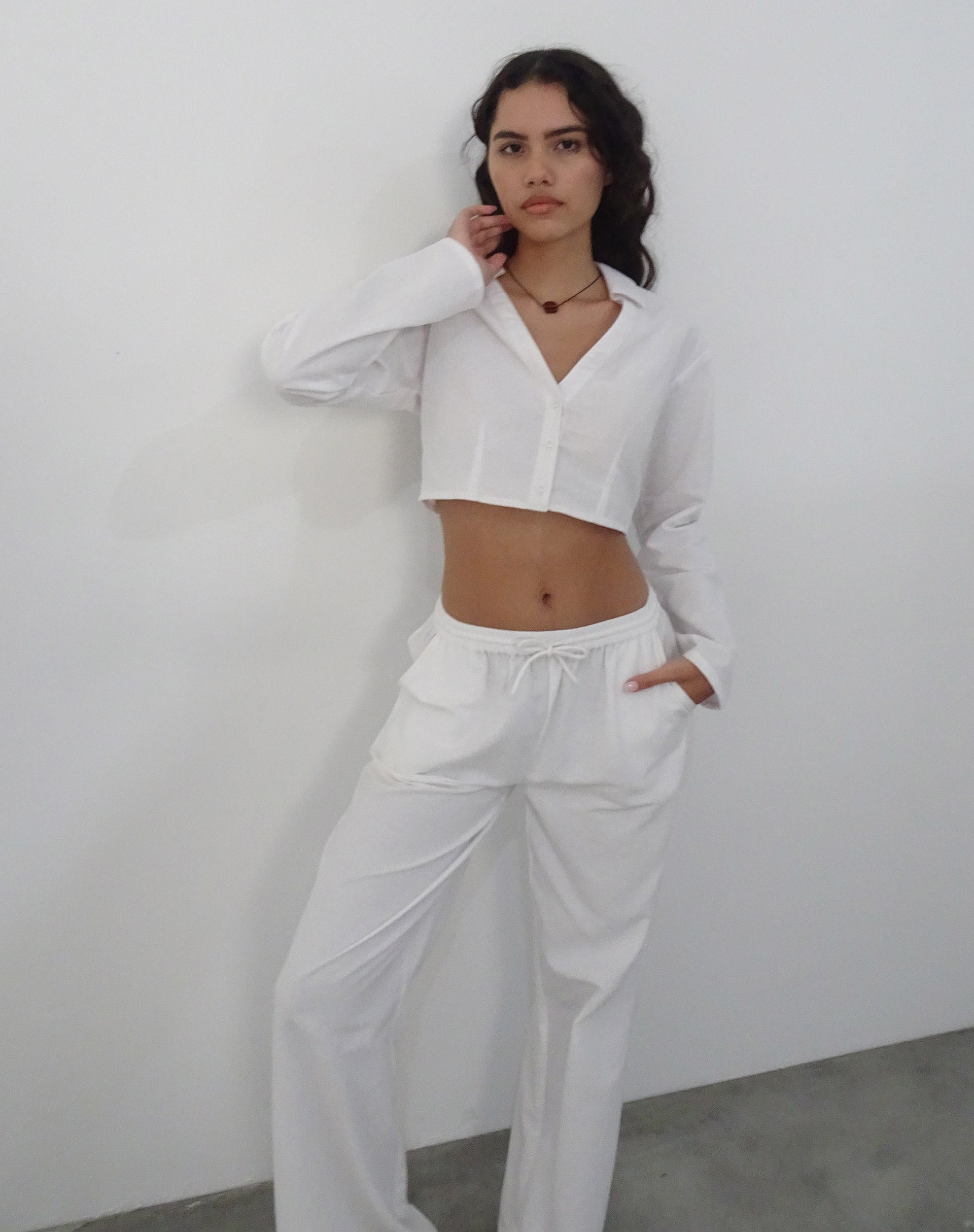 White Super Cropped Shirt | Lyse – motelrocks-com-us