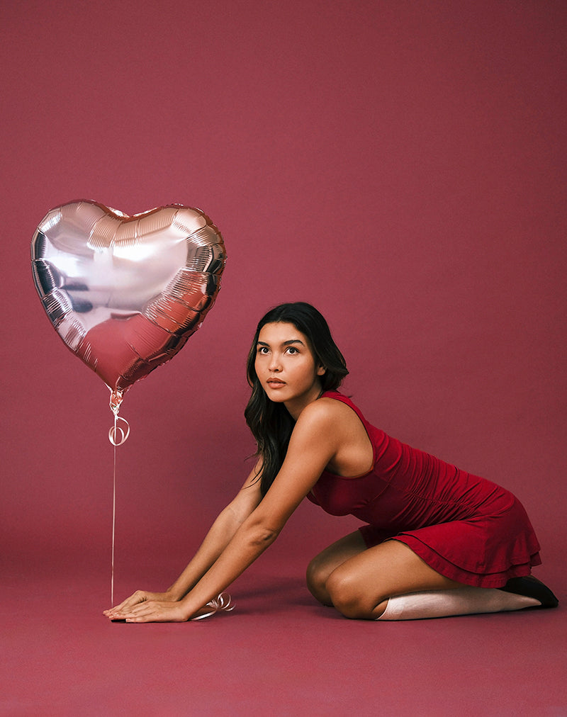 Image of Lanai Mini Dress in Rayon Jersey Adrenaline Red