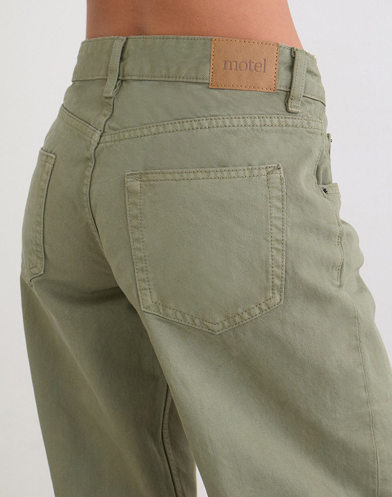 Image of Low Rise Parallel Jeans in Fern Green