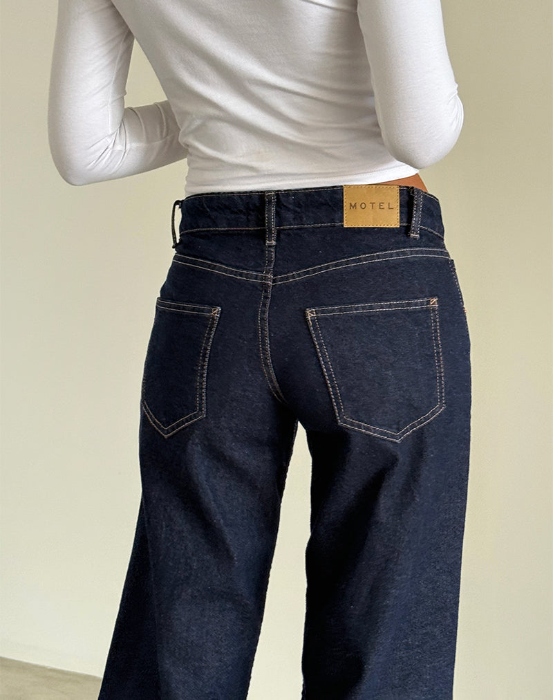 Blue Indigo Low Rise Straight Leg Jeans | Parallel