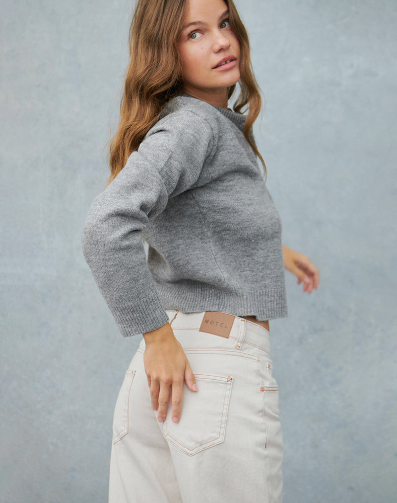 Low Rise Parallel Jeans in Off White