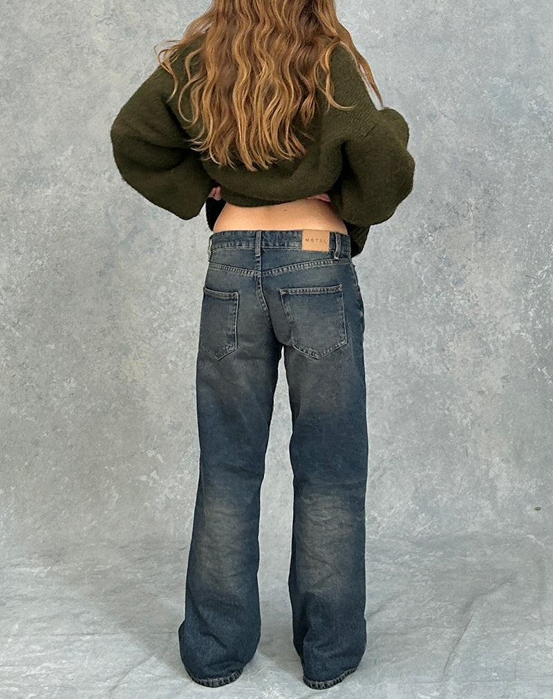 Steel Blue Low Rise Straight Leg Jeans | Parallel – motelrocks-com-us