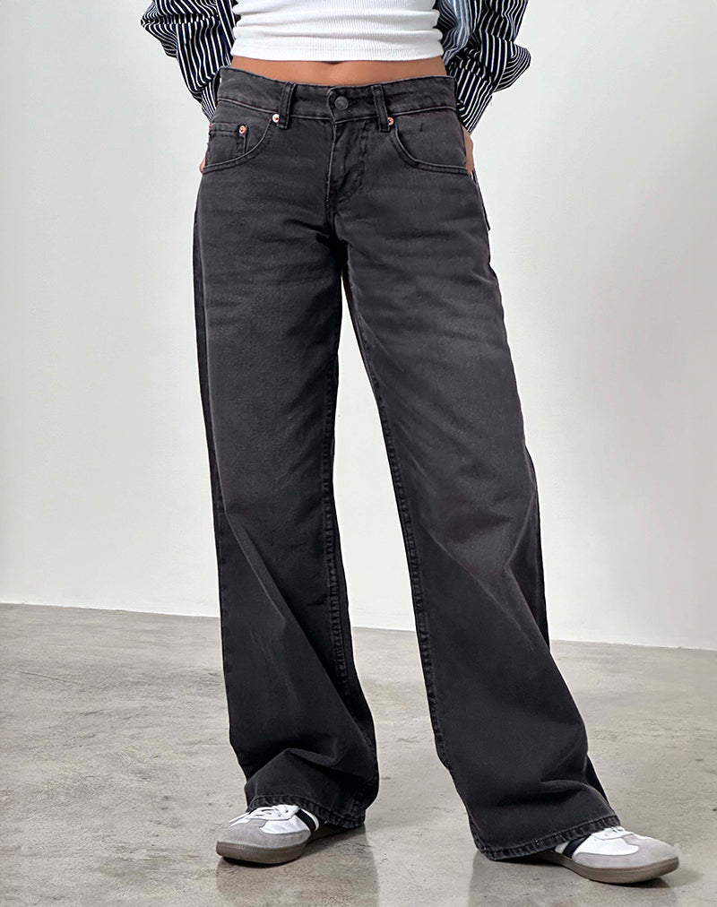 Vintage Black Low Rise Straight Leg Jeans | Parallel – motelrocks