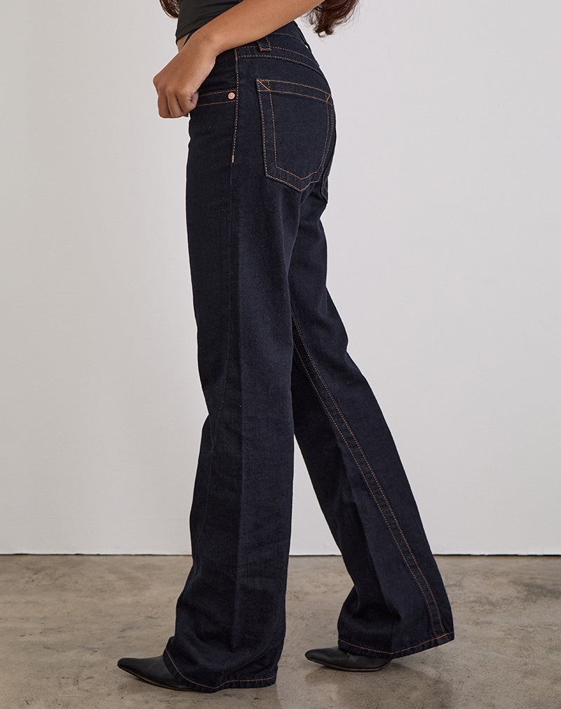 Image of Low Rise Twisted Seam Jeans in Indigo