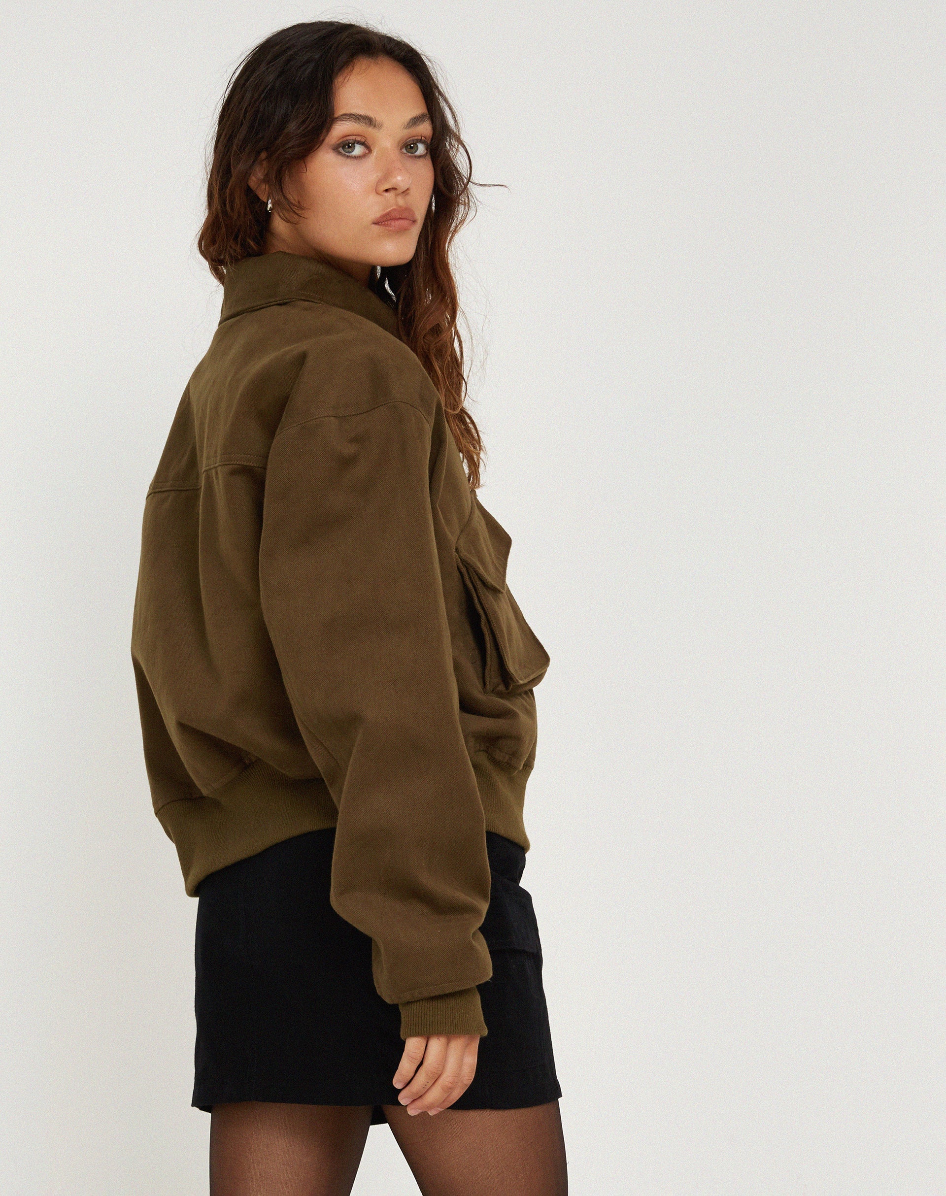 image of MA2 Jacket in Twill Suede Khaki