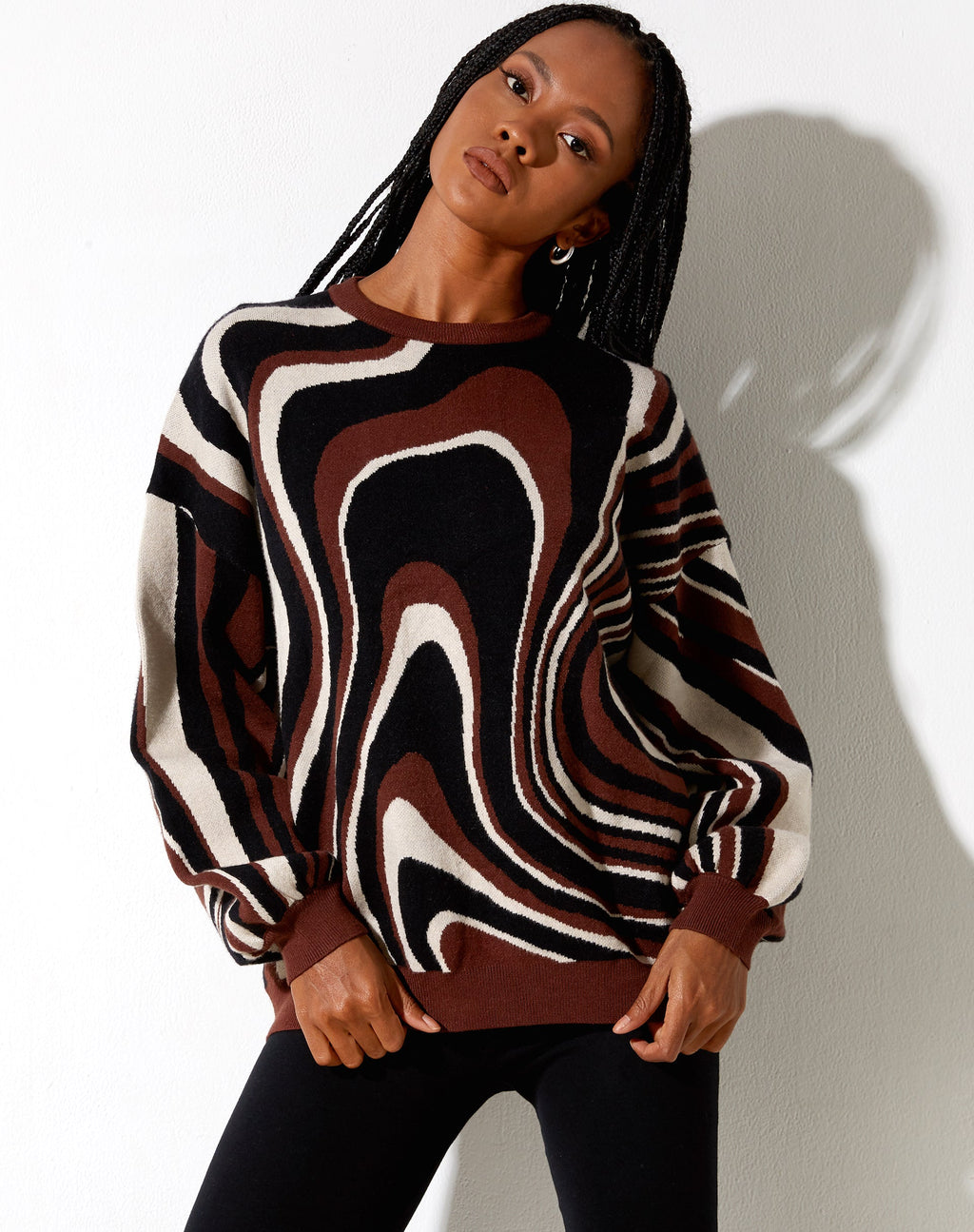 Mably Jumper in Mega Ripple Brown