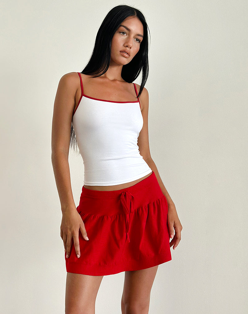 Maddy Mini Skirt in Red Knit