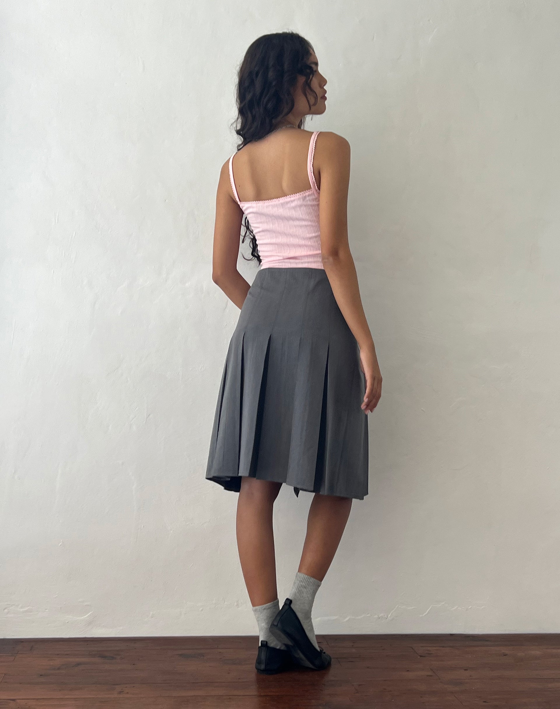 Charocal Tailoring Pleated Midi Skirt | Madelyn – motelrocks-com-us