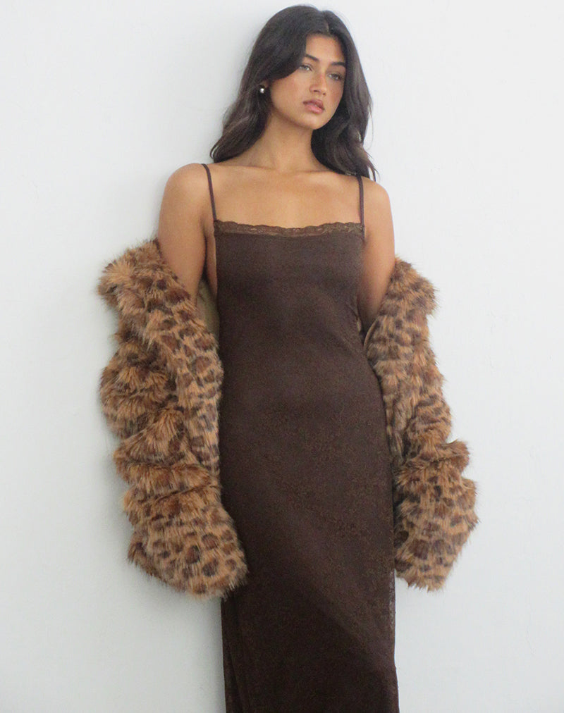 Image of Madrid Maxi Dress in Lace Chocolate