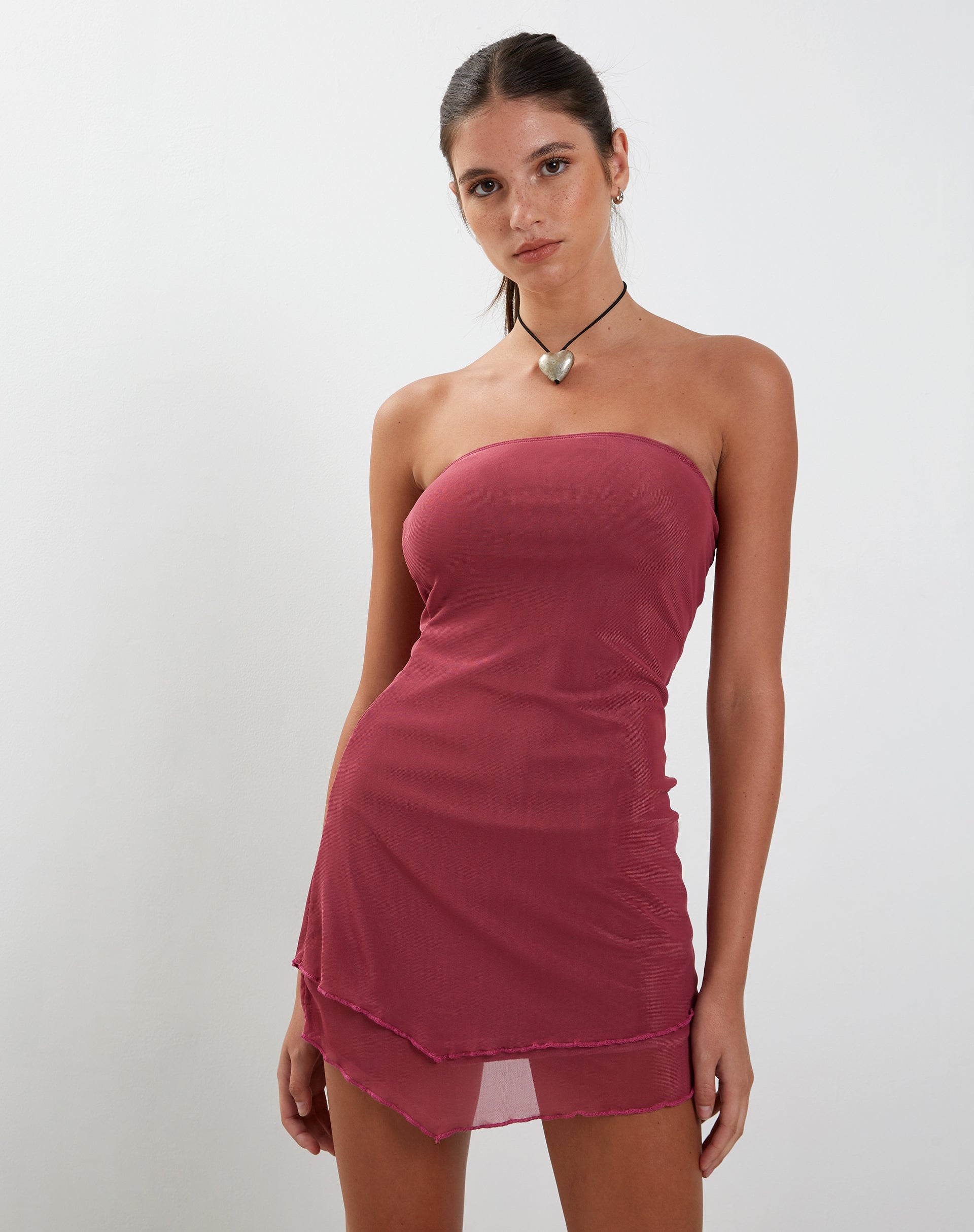 Raspberry Bandeau Mesh Mini Dress | Mahali motelrocks-com-us Raspberry Bandeau Mesh Mini Dress | Mahali motelrocks-com-us