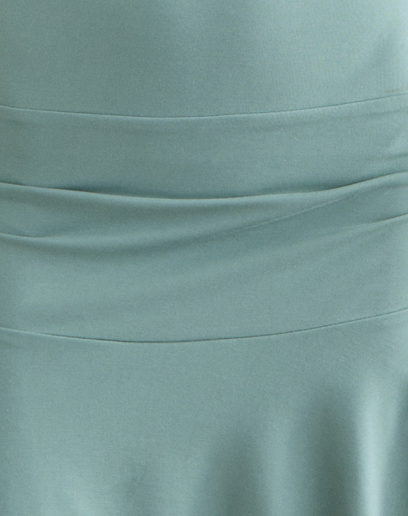 mahalia mini dress blue Mahalia Plunge Mini Dress in Aqua Grey , V Neck