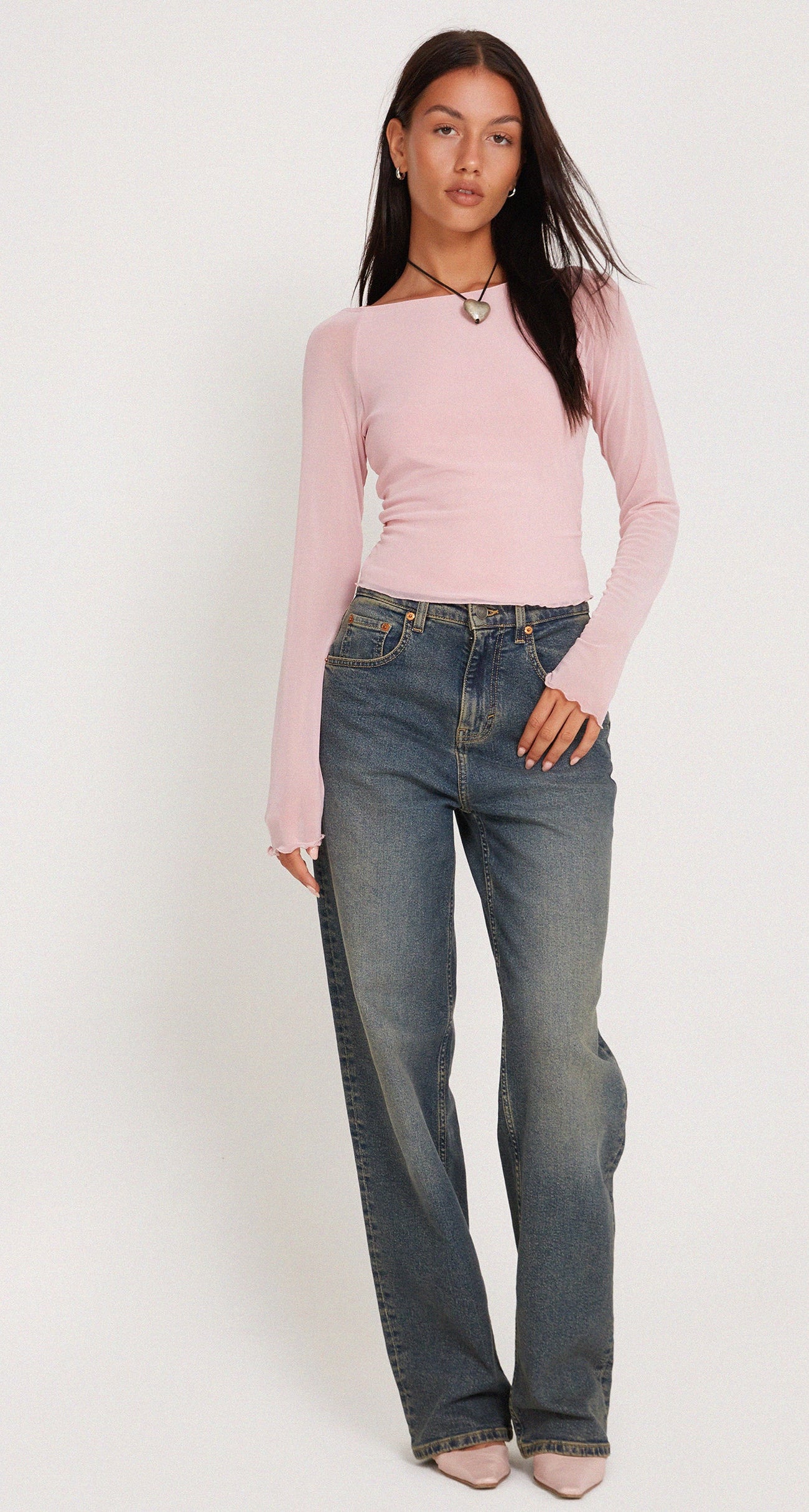 Pink Long Sleeve Top | Mahira – motelrocks-com-us