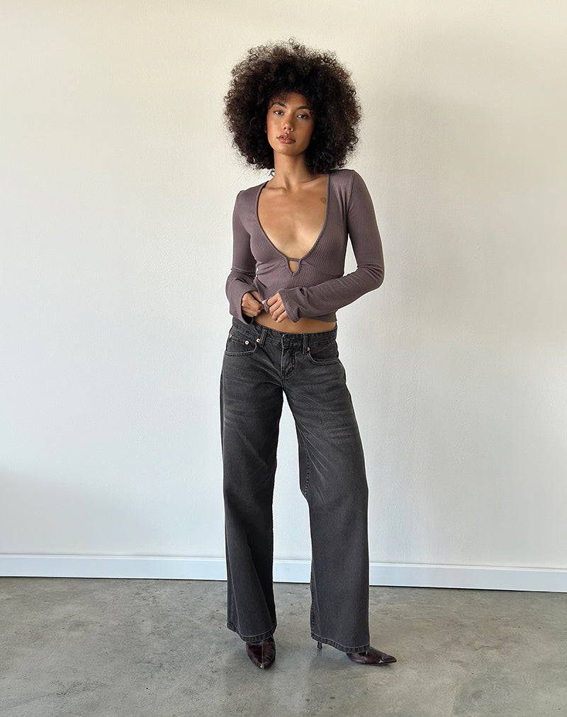 Low Rise Parallel Jeans in Vintage Black