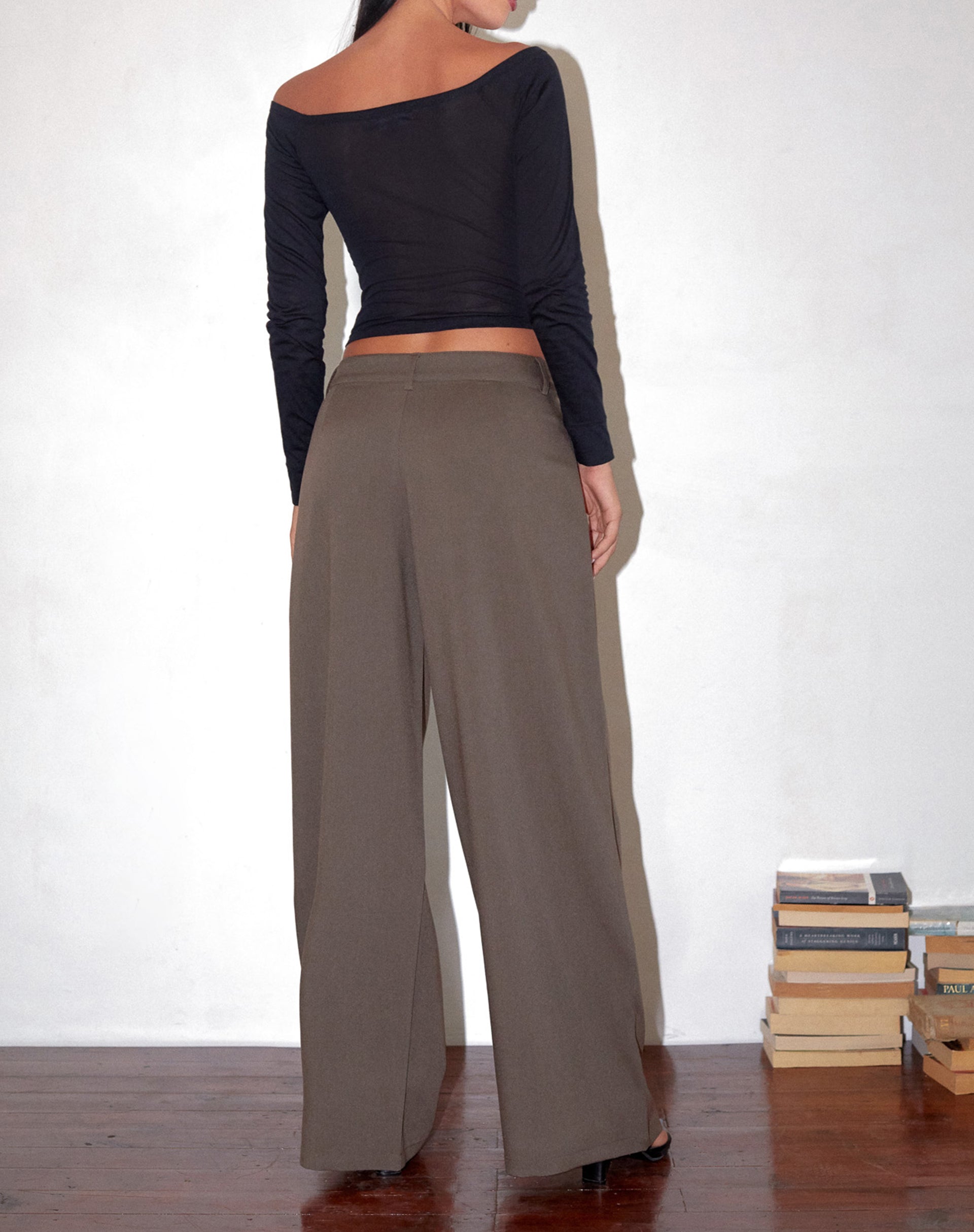 Tailoring Taupe Wide Leg Trouser
