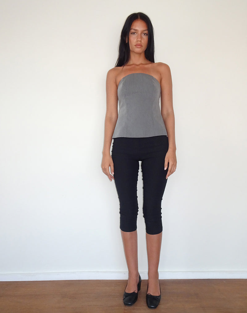 Image of Mairi Longline Bandeau Top in Charcoal Tailoring