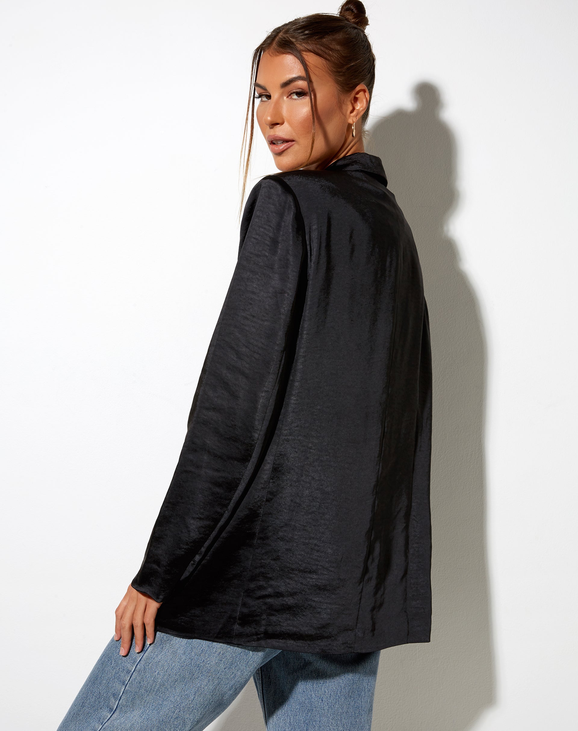 Image of Maiwa Blazer in Satin Black
