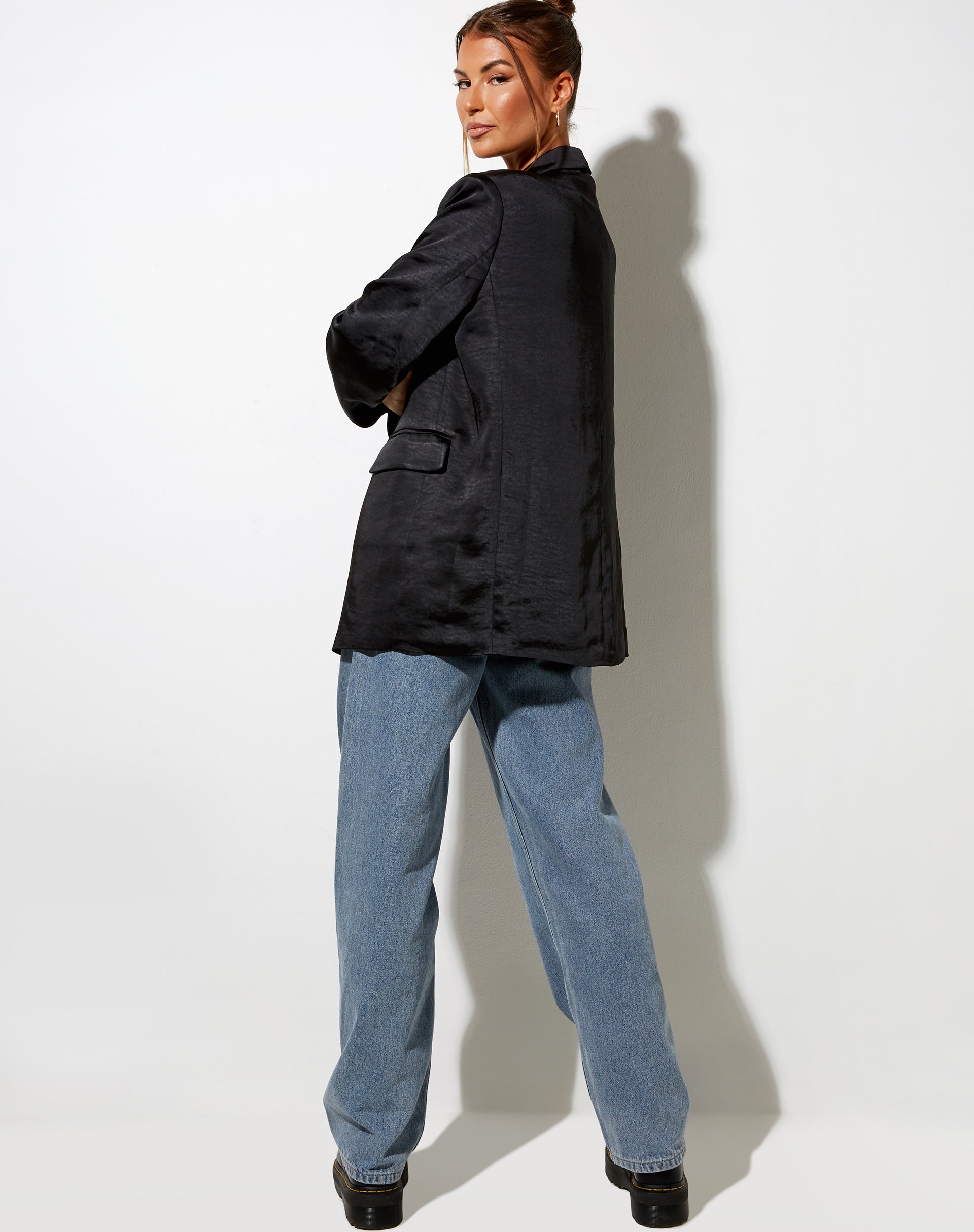 Image of Maiwa Blazer in Satin Black