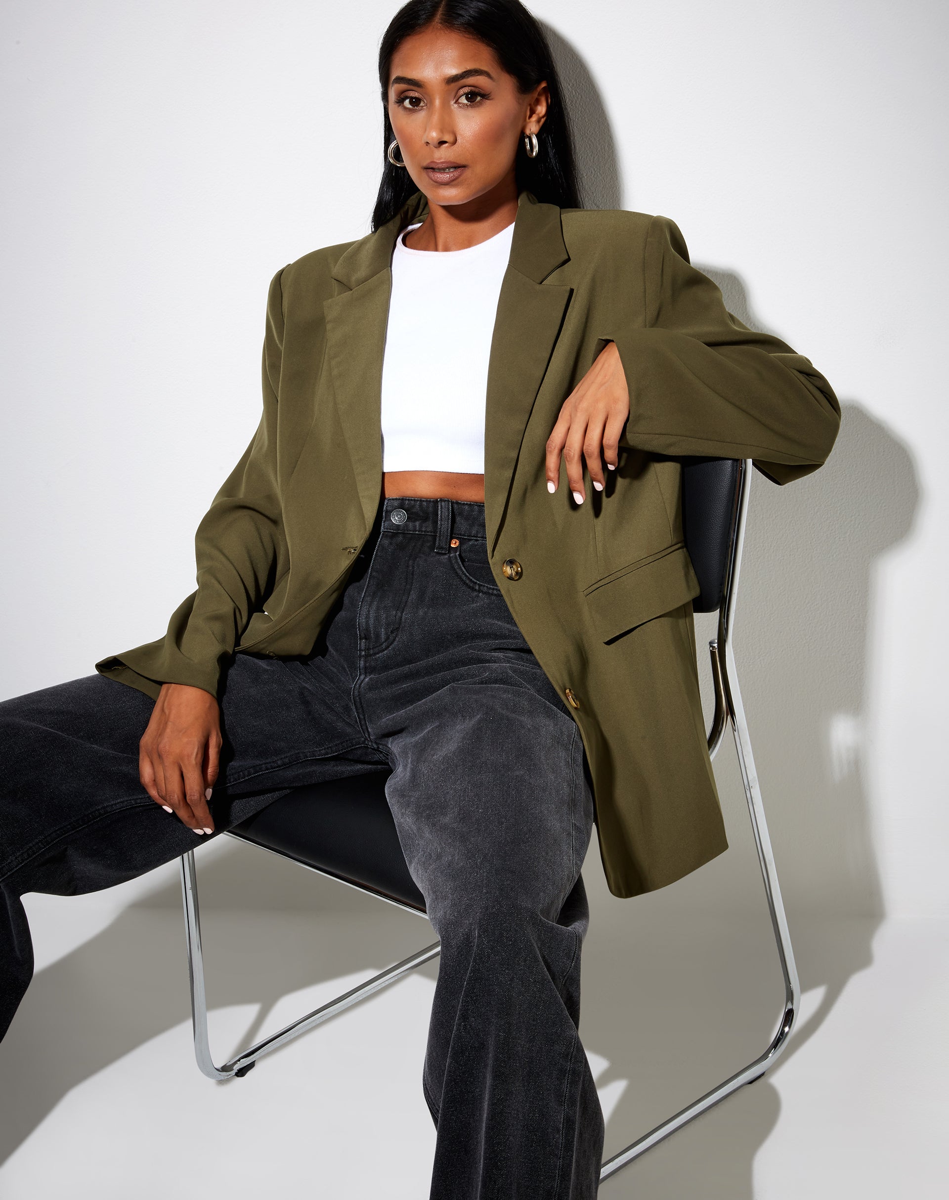 Image of Maiwa Blazer in Khaki