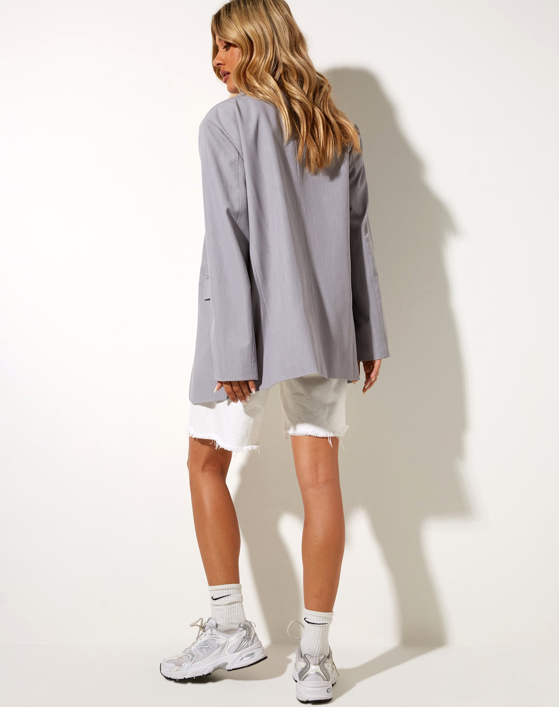 Image of Maiwa Blazer in Silver Grey