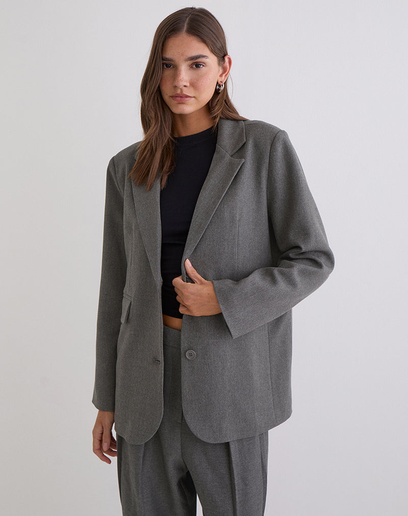 Oversized Black PU Leather Blazer | Saken – motelrocks-com-us
