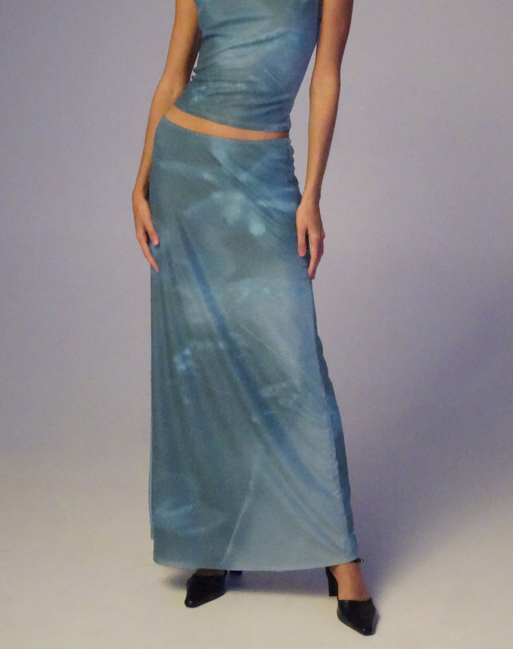 Nola Maxi Skirt in Lumen Floral Blue