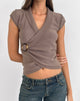 Image of Malya Top with Buckle in Knit Taupe
