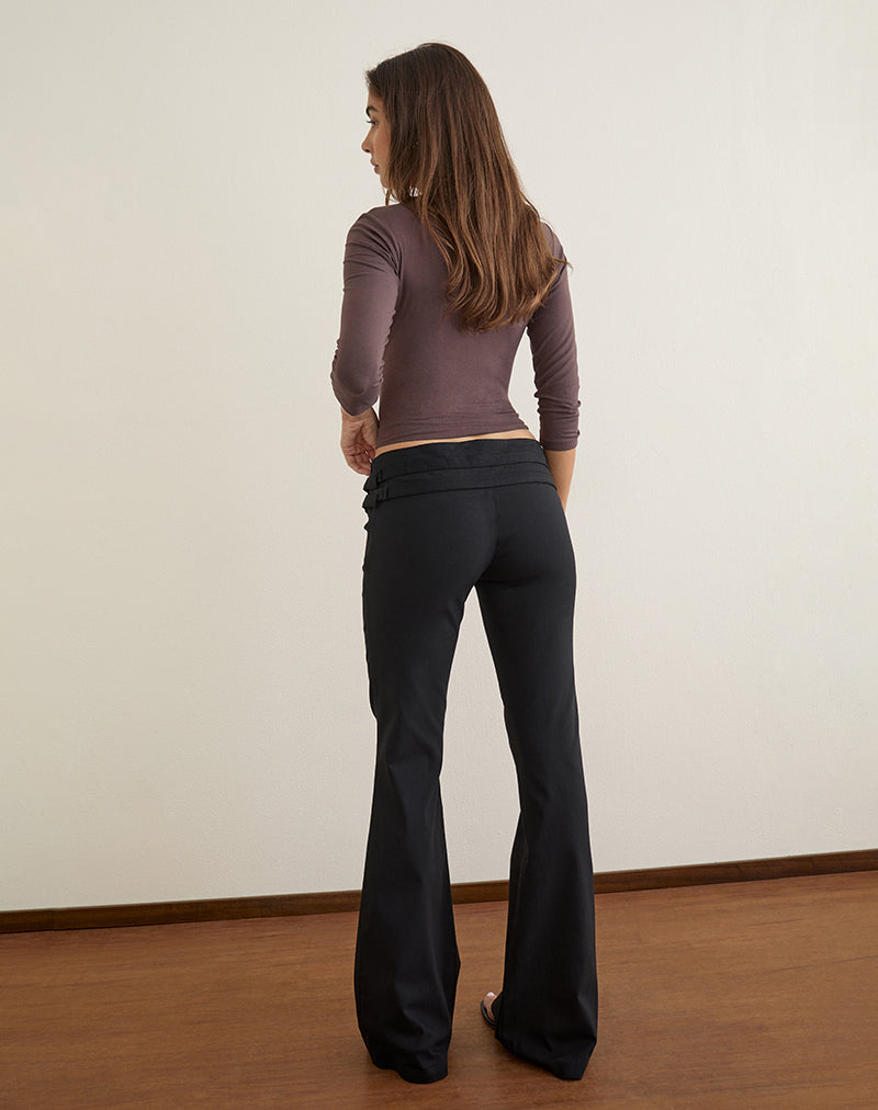 Image of Mardhu Trouser with Double Buckle in Tailoring Black