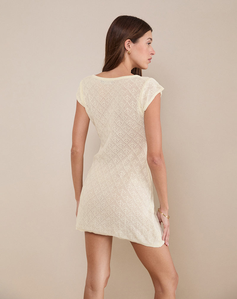 Ivory Pointelle Mini Dress | Mariza – motelrocks-com-us