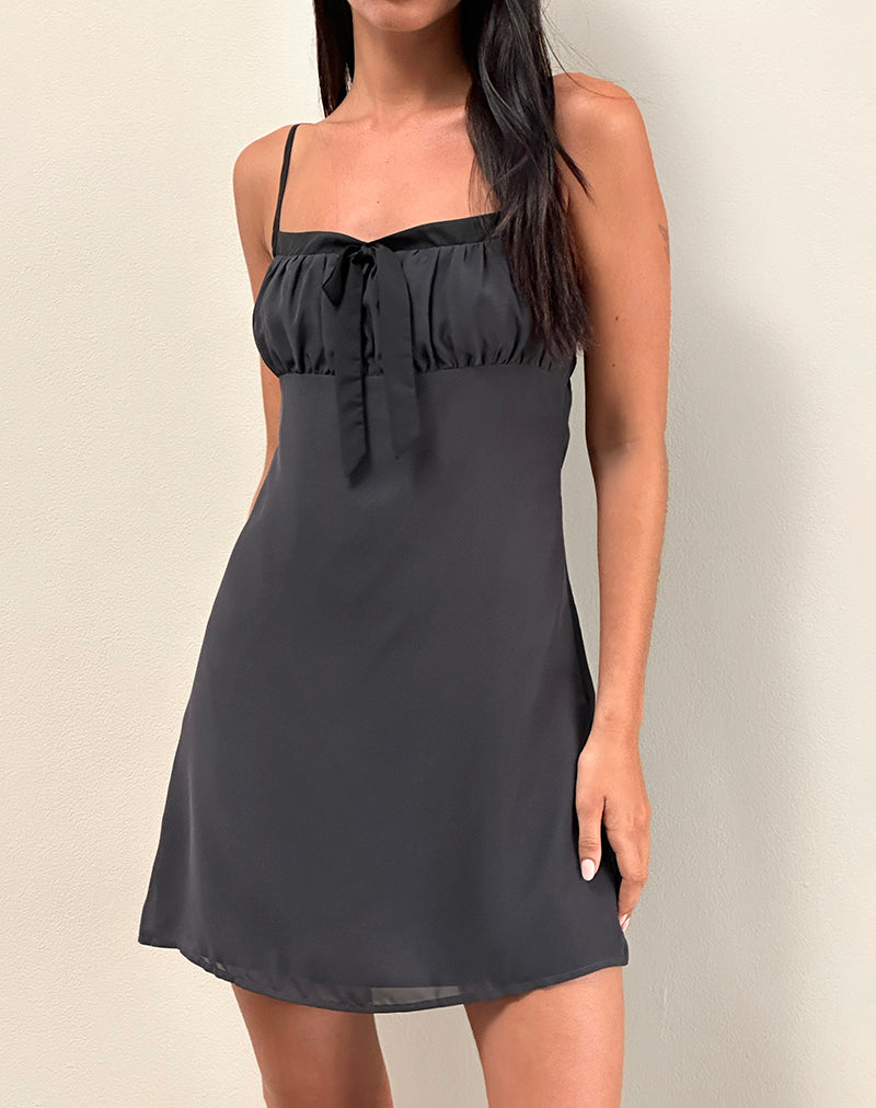 Martina Mini Dress in Chiffon Slate