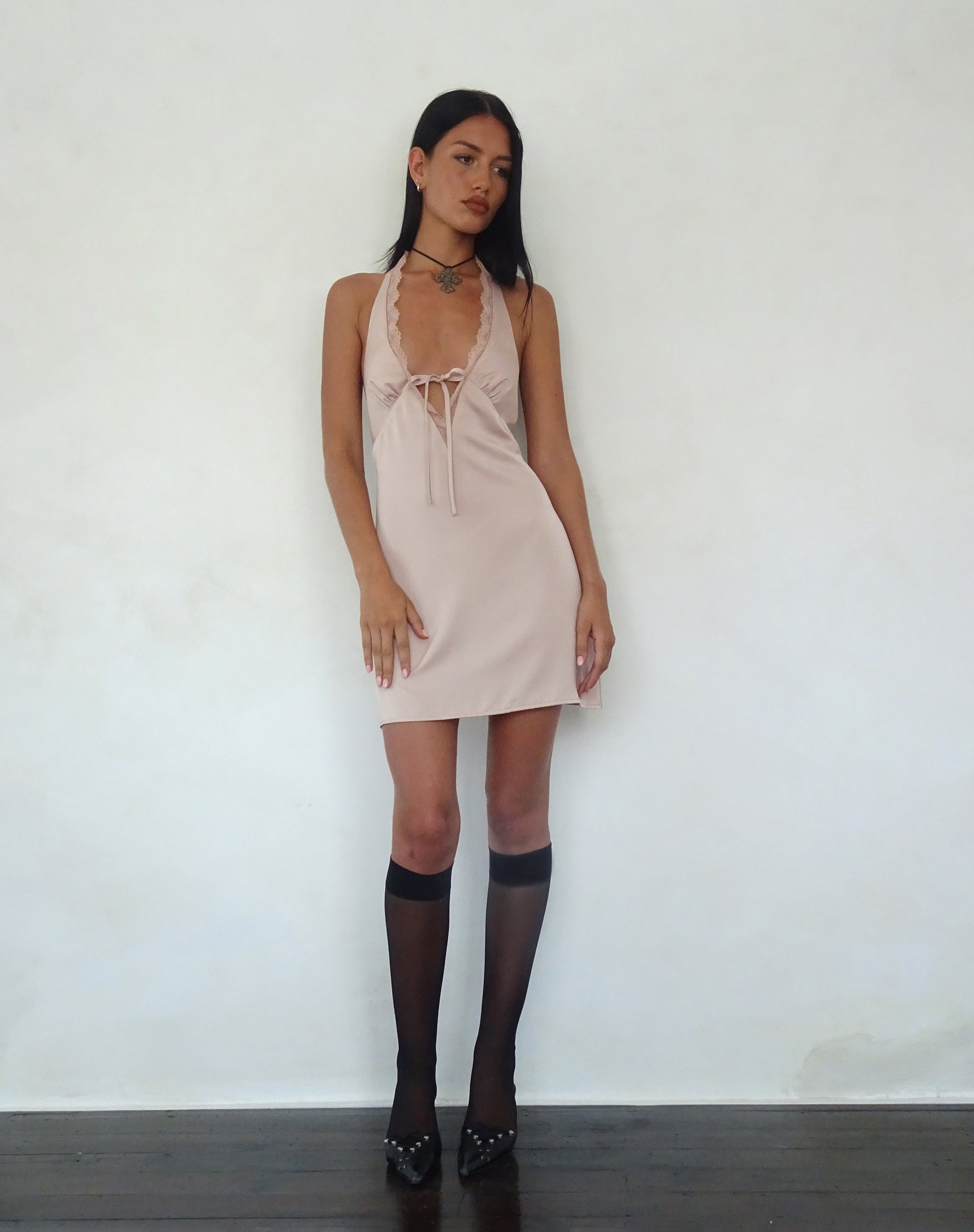 Champagne Halterneck Mini Dress | Maruko motelrocks-com-us Champagne Halterneck Mini Dress | Maruko motelrocks-com-us