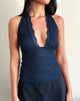 Image of Matua Halter Top in Clover Lace Navy