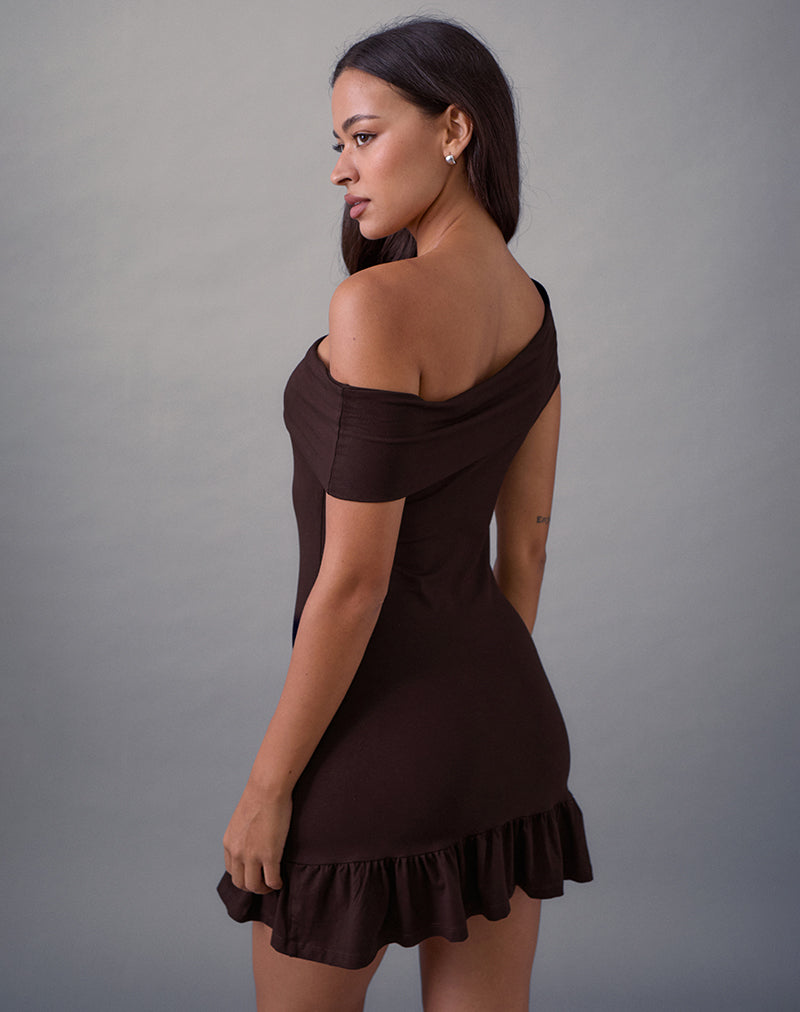 Maufa Mini Dress in Jersey Bitter Chocolate Maufa Mini Dress in Jersey Bitter Chocolate