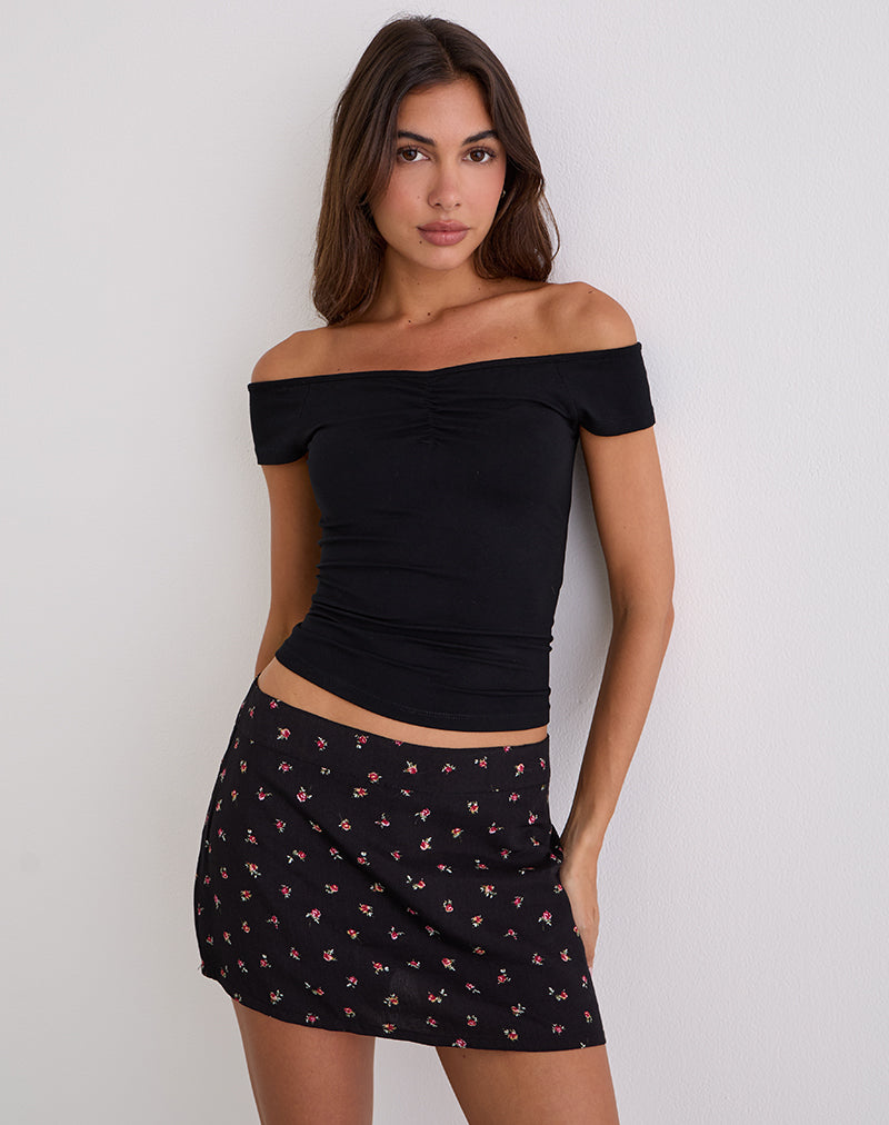 Black Off The Shoulder Bardot Ruched Top | Mayomi – motelrocks-com-us