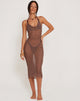 Image of Maysa Midi Dress in Mesh Coffee